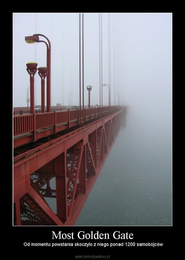 Most Golden Gate –  Od momentu powstania skoczylo z niego ponad 1200 samobójców 