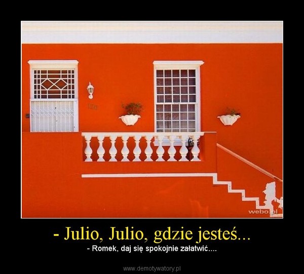 - Julio, Julio, gdzie jesteś... – - Romek, daj się spokojnie załatwić.... 