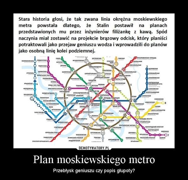 Plan moskiewskiego metro – Przebłysk geniuszu czy popis głupoty? 