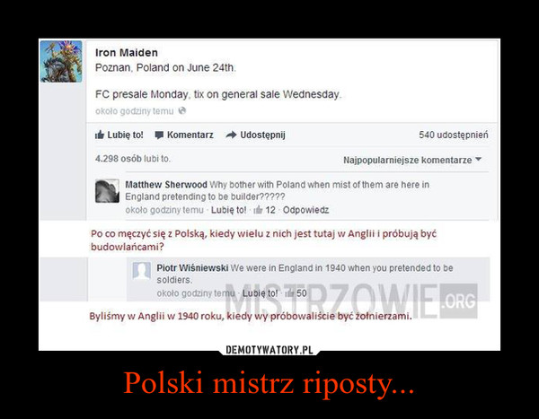 Polski mistrz riposty... –  