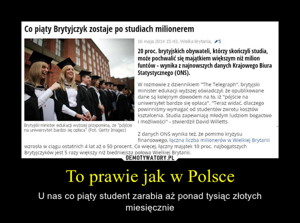 To prawie jak w Polsce – U nas co piąty student zarabia aż ponad tysiąc złotych miesięcznie 