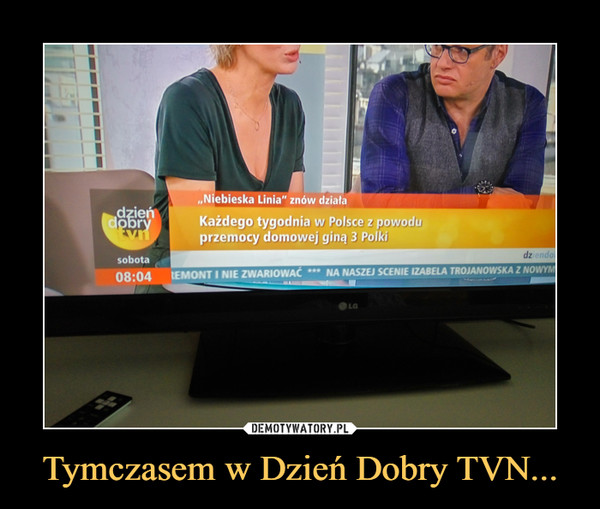 Tymczasem w Dzień Dobry TVN... –  "Niebieska linia" znów działaKażdego tygodnia w Polsce z powodu przemocy domowej giną 3 Polki