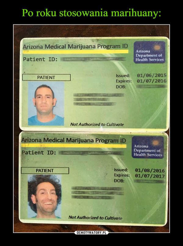 Po roku stosowania marihuany: