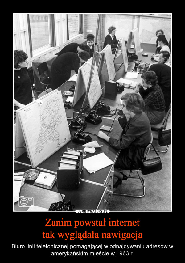 Zanim powstał internettak wyglądała nawigacja – Biuro linii telefonicznej pomagającej w odnajdywaniu adresów w amerykańskim mieście w 1963 r. 