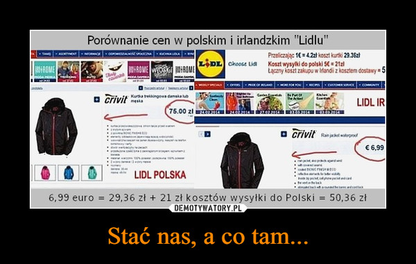 Stać nas, a co tam... –  Porównanie cen w polskim i irlandzkim Lidlu