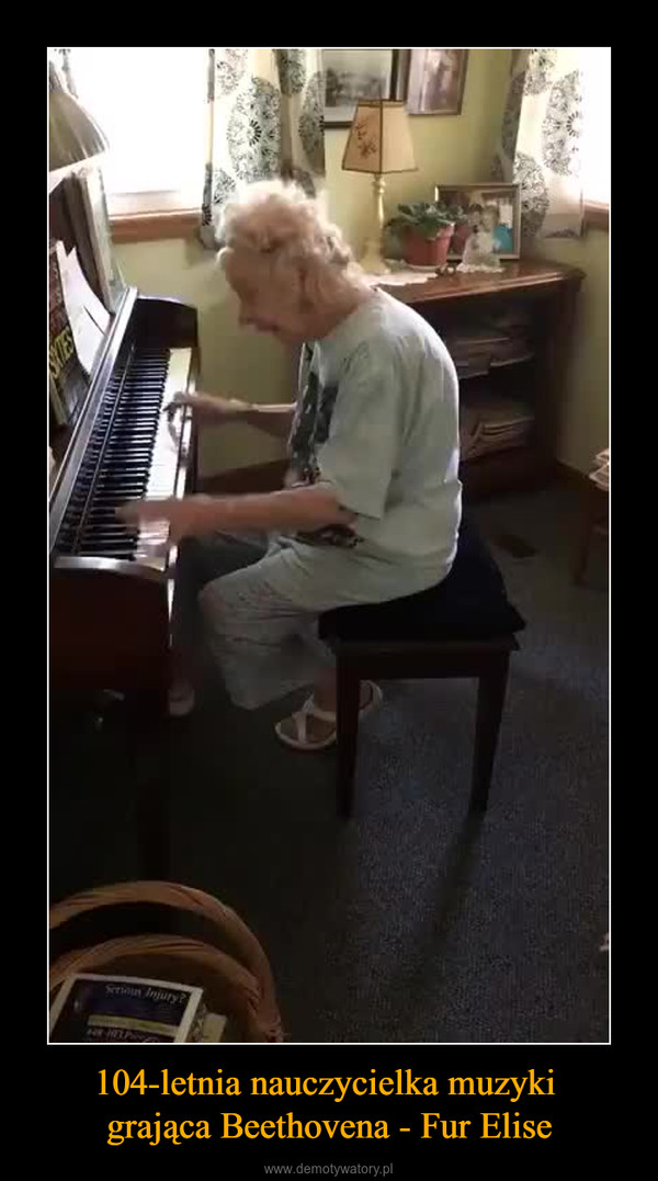 104-letnia nauczycielka muzyki grająca Beethovena - Fur Elise –  