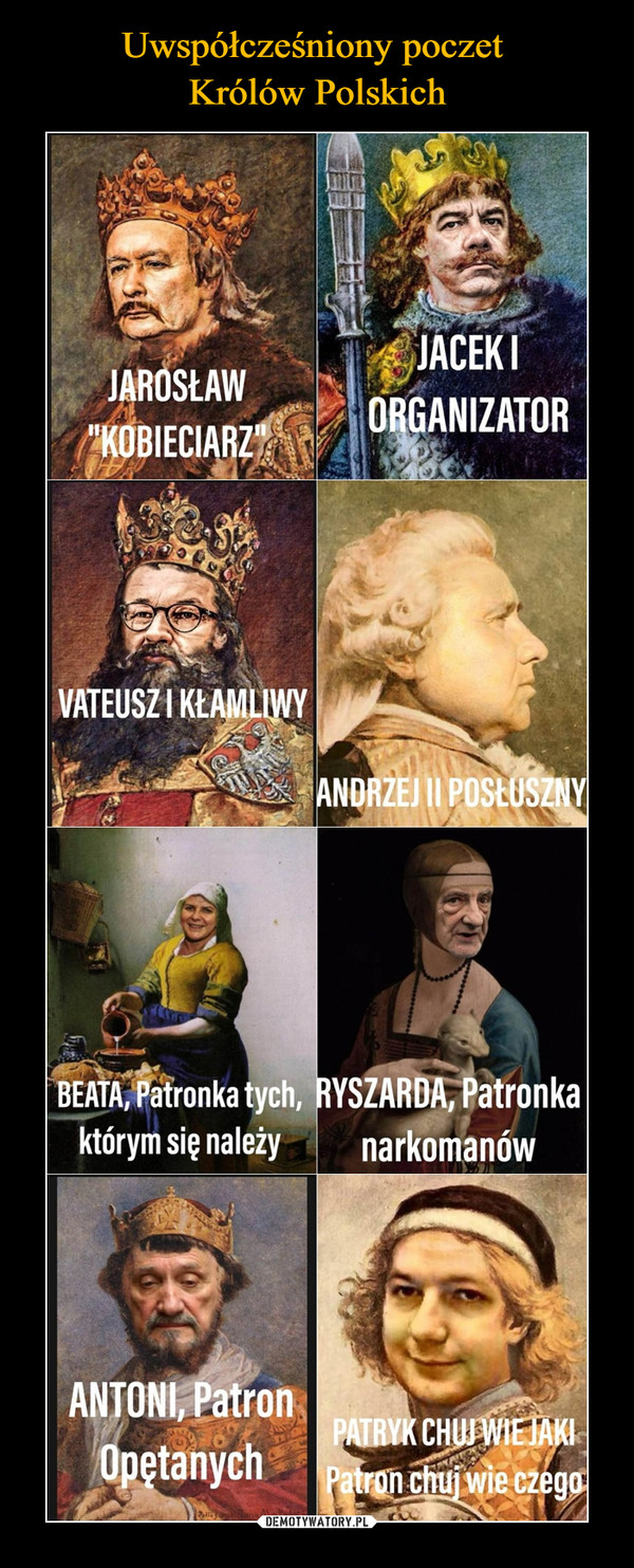 Uwspółcześniony poczet 
Królów Polskich