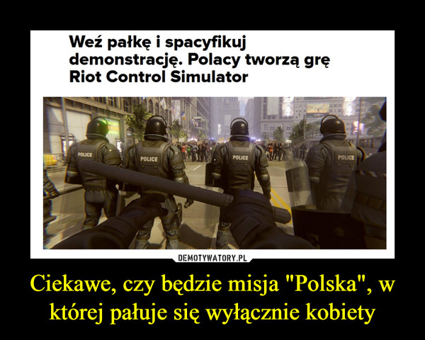 Ciekawe, czy będzie misja "Polska", w której pałuje się wyłącznie kobiety –  Weź pałkę i spacyfikuj demonstrację. Polacy tworzą grę Riot Control Simulator