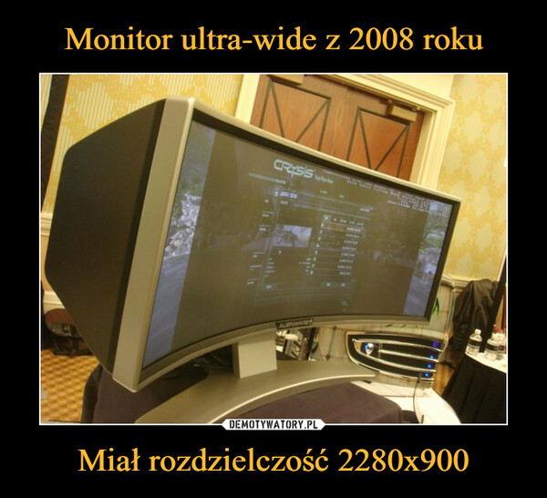 Monitor ultra-wide z 2008 roku Miał rozdzielczość 2280x900