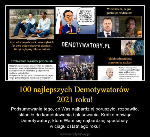100 najlepszych Demotywatorów 
2021 roku!