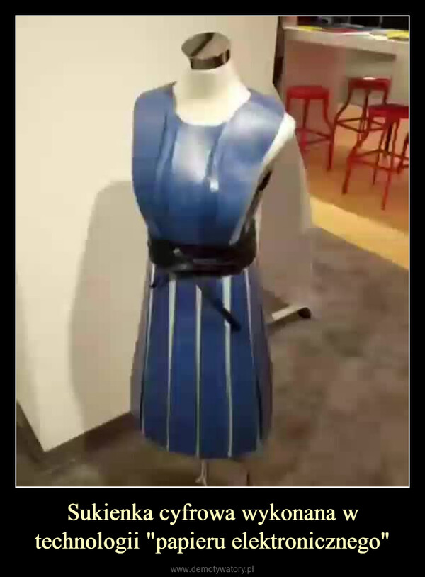 Sukienka cyfrowa wykonana w technologii "papieru elektronicznego" –  