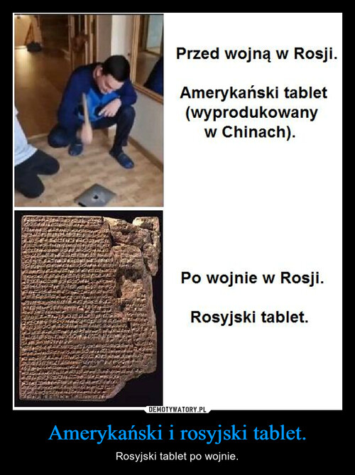Amerykański i rosyjski tablet.