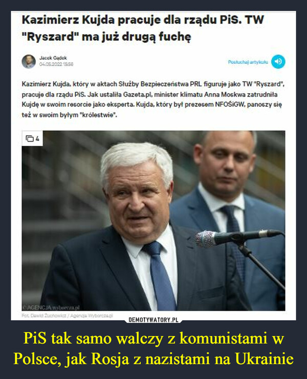 PiS tak samo walczy z komunistami w Polsce, jak Rosja z nazistami na Ukrainie