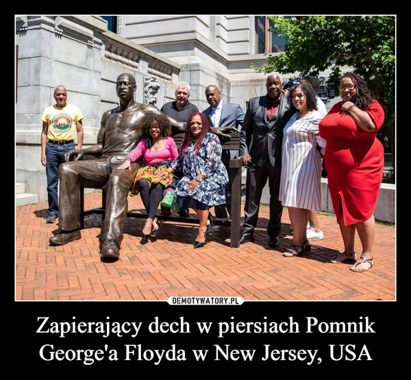 Zapierający dech w piersiach Pomnik George'a Floyda w New Jersey, USA –  