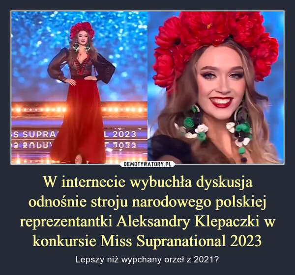 W internecie wybuchła dyskusja odnośnie stroju narodowego polskiej reprezentantki Aleksandry Klepaczki w konkursie Miss Supranational 2023