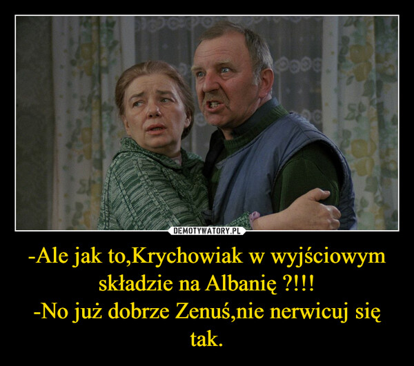 -Ale jak to,Krychowiak w wyjściowym składzie na Albanię ?!!!-No już dobrze Zenuś,nie nerwicuj się tak. –  