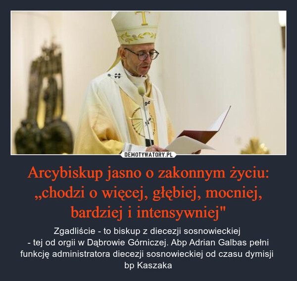 Arcybiskup jasno o zakonnym życiu: „chodzi o więcej, głębiej, mocniej, bardziej i intensywniej"
